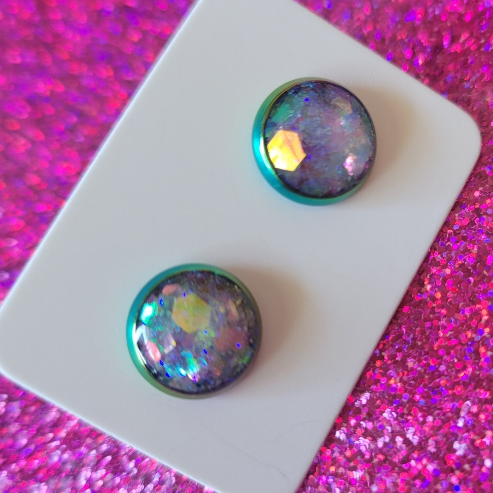Hand made glitter earrings
